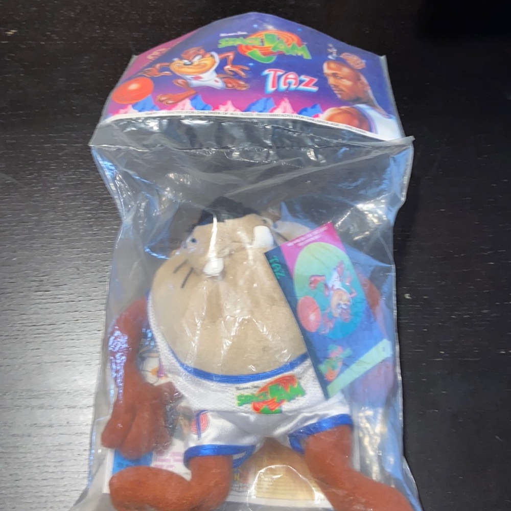 Vintage 1996 Space Jam Plush Mcdonald’s Toy Tune Squad Taz Original Packaging